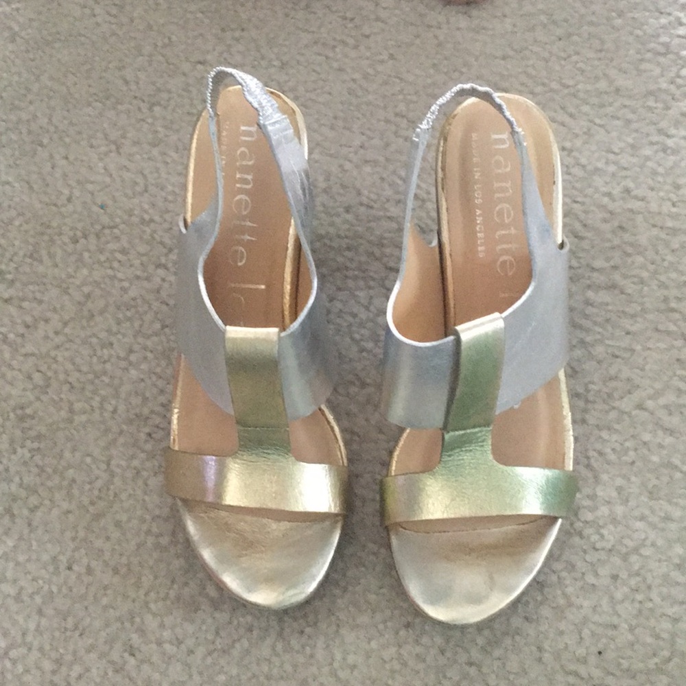 Silver and Gold metallic Nanette Lepore Heels